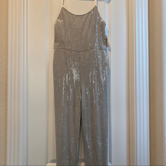 Anthropologie Silver Jumpsuit - Picture 3 of 4
